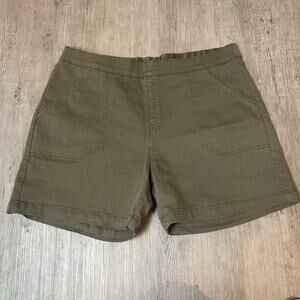 Nautica Womens Pull-On Shorts XXL Olive Green Elastic Waist Pockets Casual